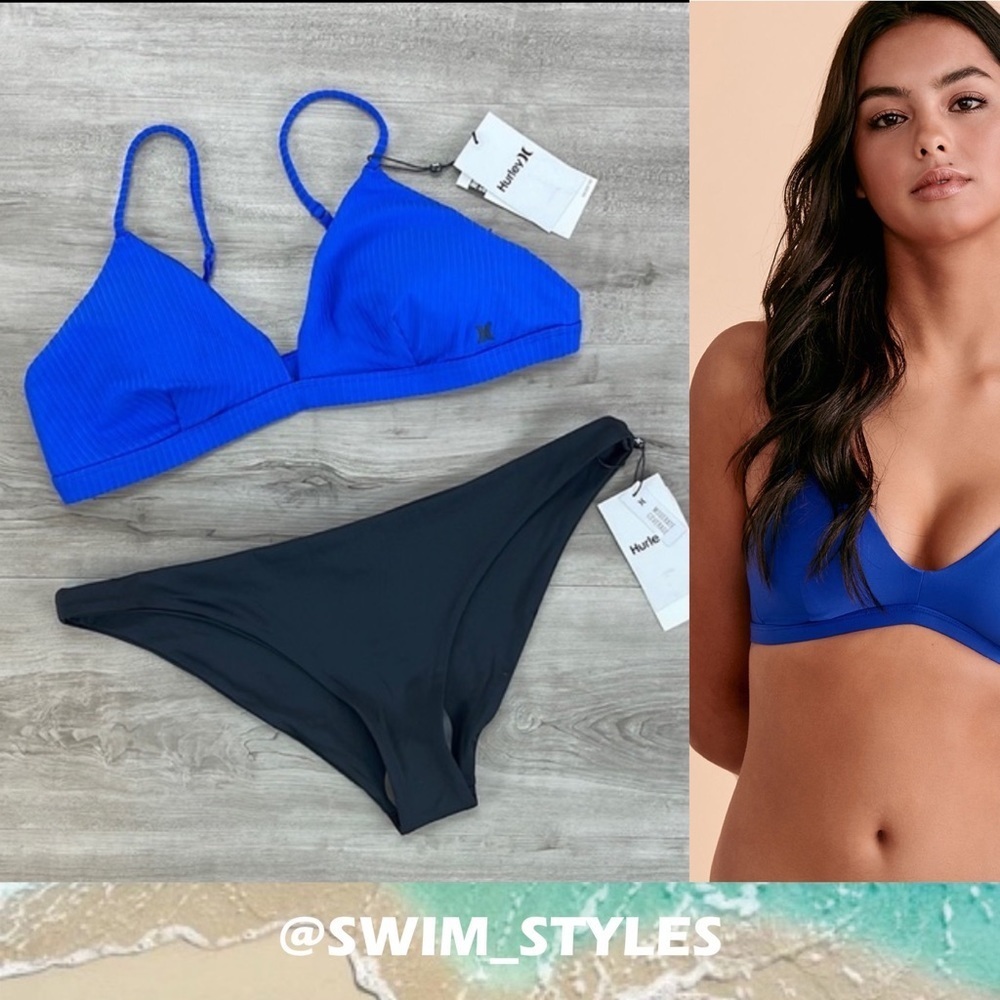 ☀️HURLEY☀️ RIB TRIANGLE SRF TOP MOD SURF BOTTOM BIKINI SET